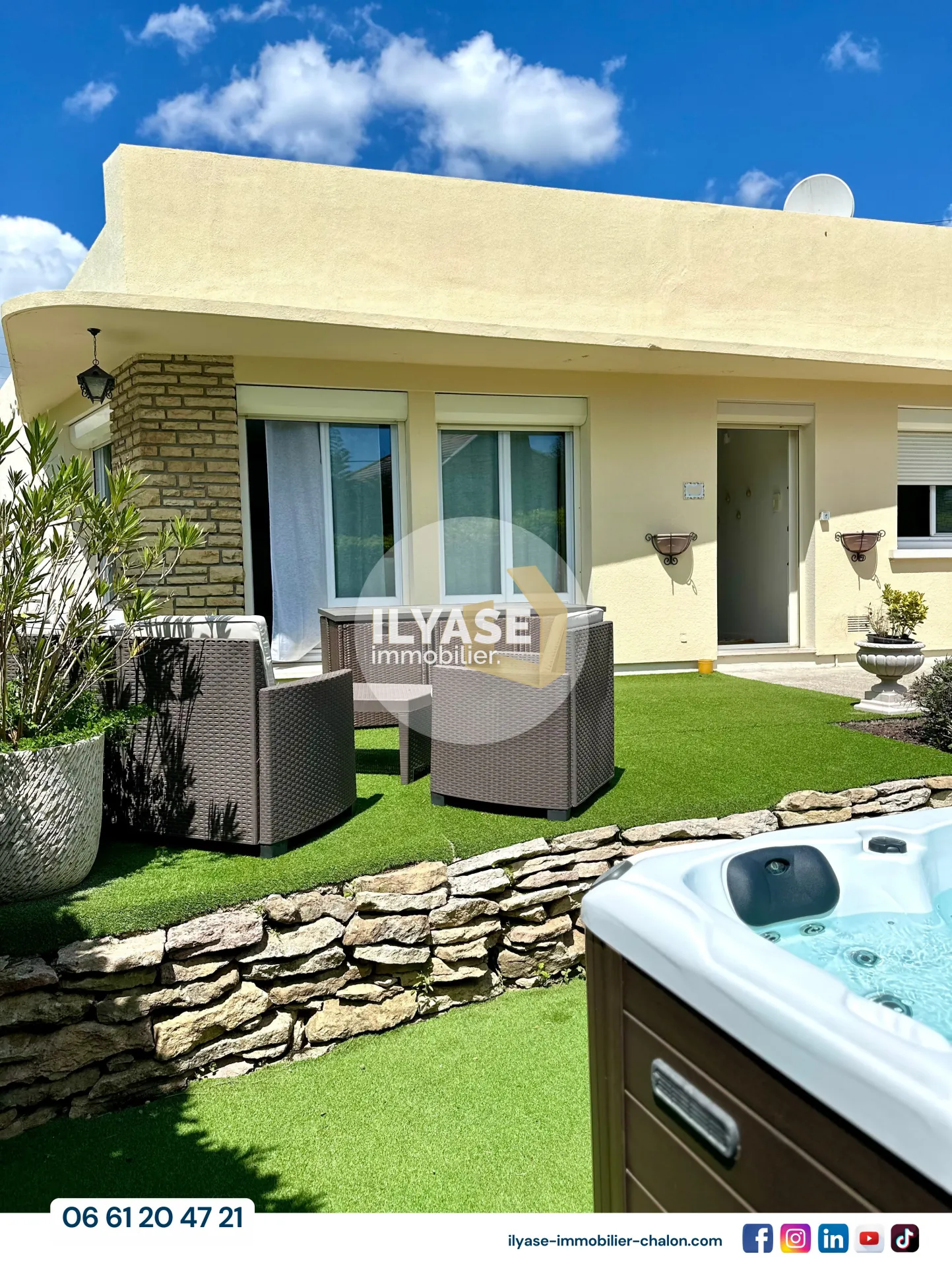 Maison 80 m² avec jardin, spa extérieur, garage à Chalon-sur-Saône 