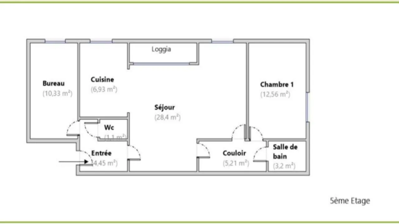 Appartement de 75 m² avec 2 chambres à Limoges, résidence sécurisée et parking 