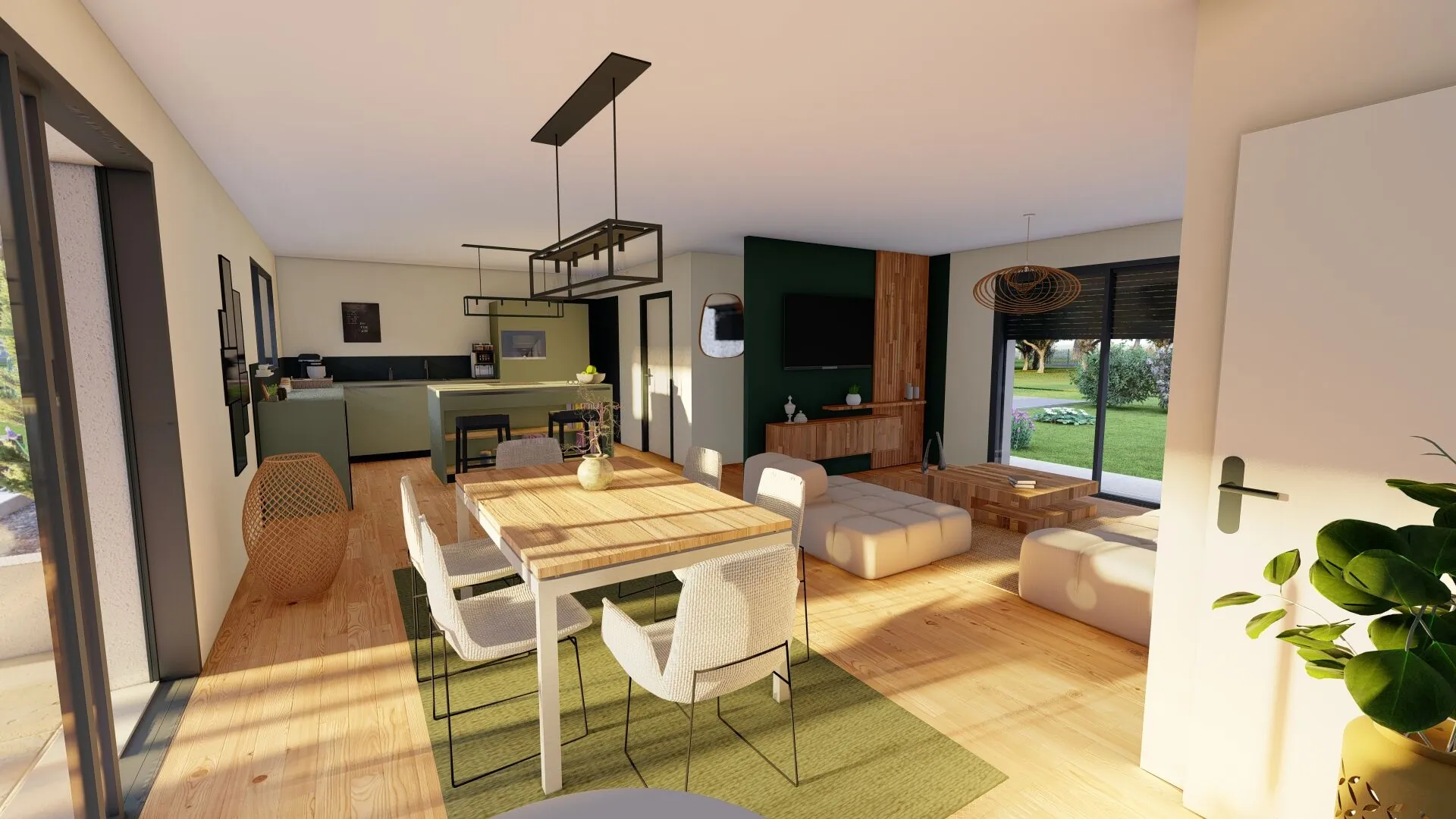 Maison neuve 3 chambres avec terrasse couverte et garage à Castets 