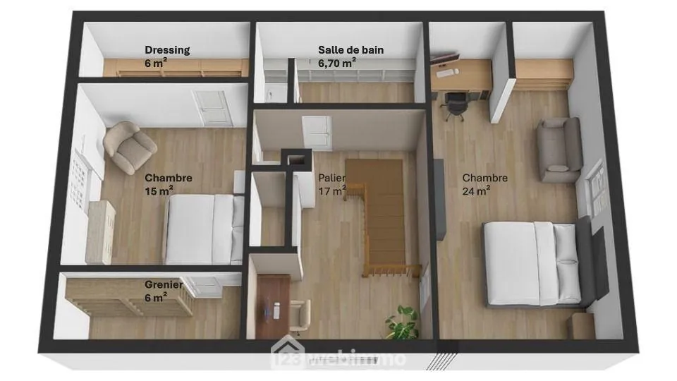 Maison à vendre de 130 m² avec vue sur le centre-ville de Chauvigny 