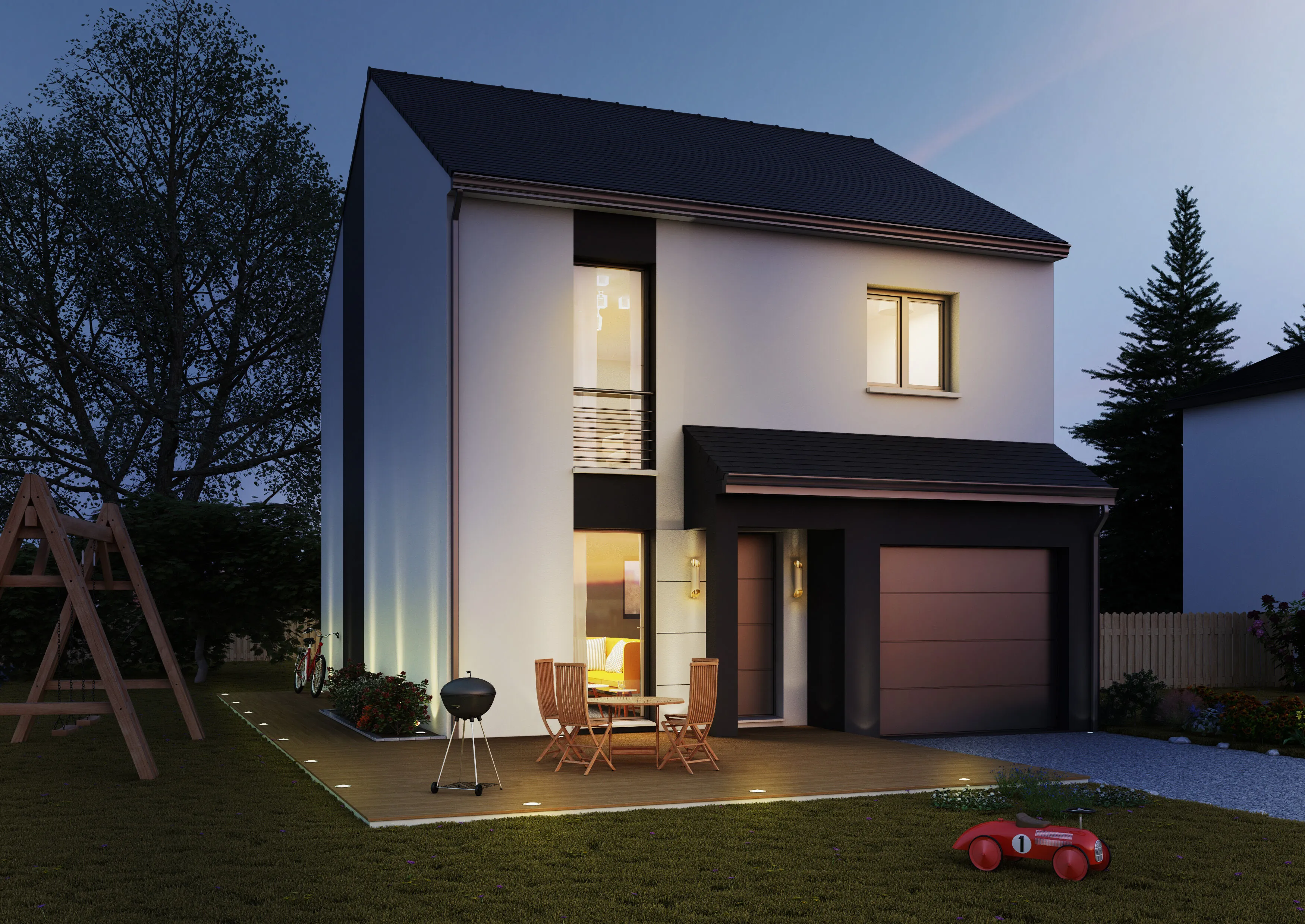 Maison moderne avec 3 chambres, garage et terrain à Langon