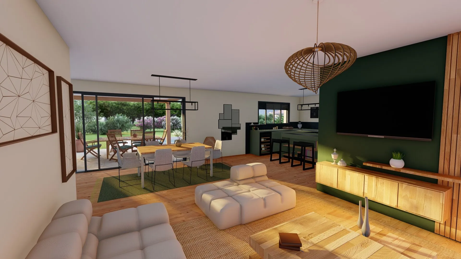 Maison neuve moderne à Hagetmau avec 3 chambres et terrasse couverte 