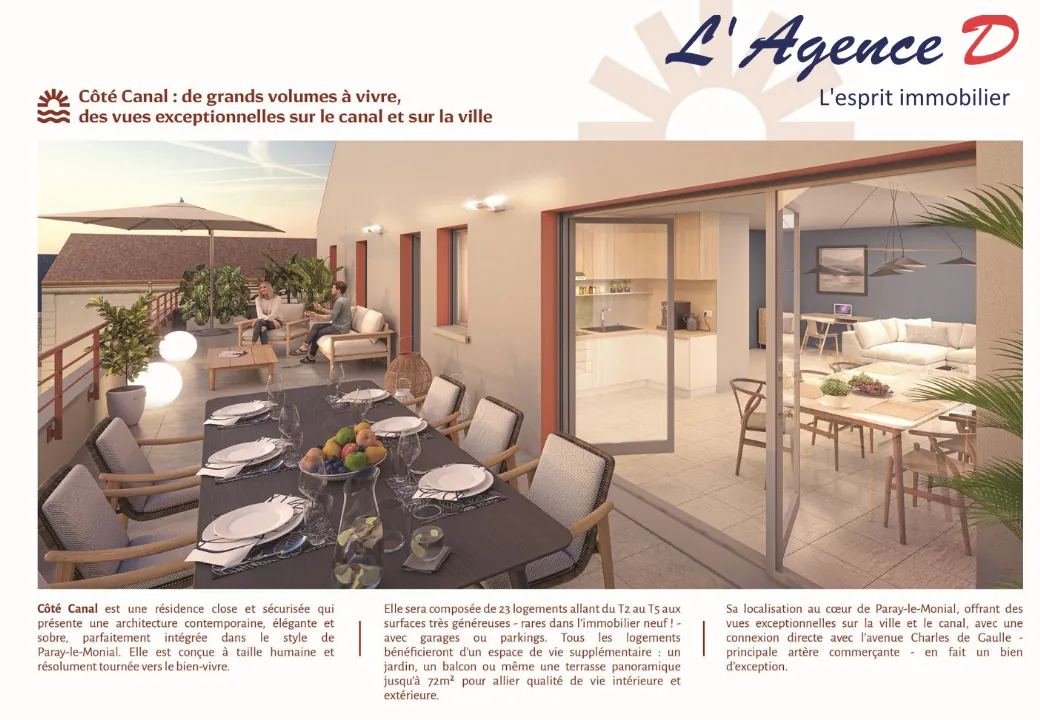 Appartements neufs à Paray-le-Monial - Résidence Côté Canal, livraison 2026-2027 