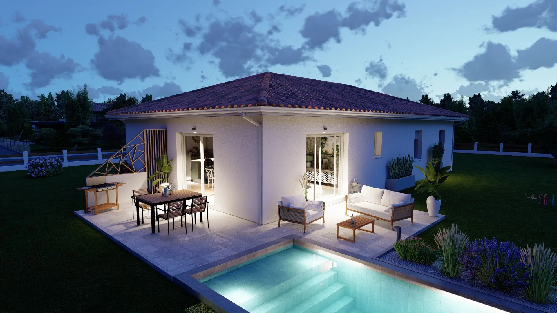 Maison indépendante de 3 chambres avec garage à Villeneuve-de-Marsan