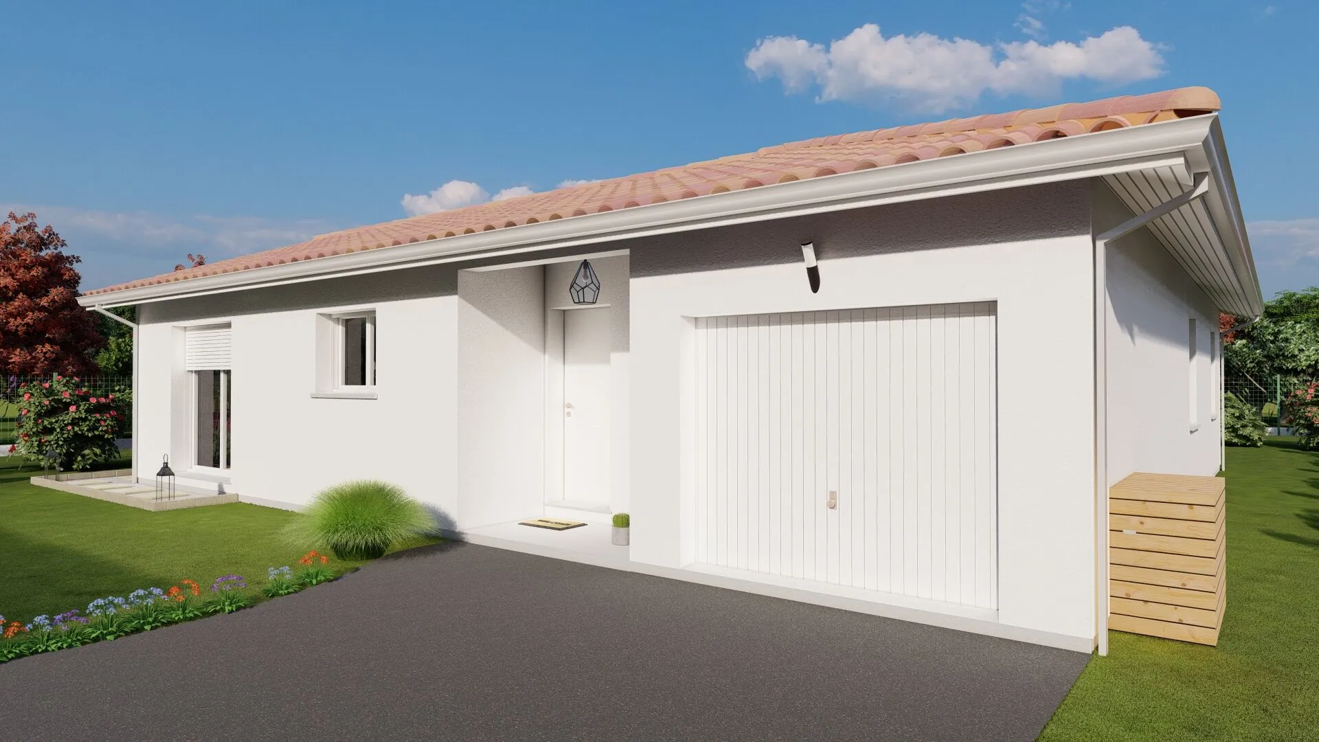 Maison neuve en L avec 3 chambres et garage à Marsac-sur-l'Isle