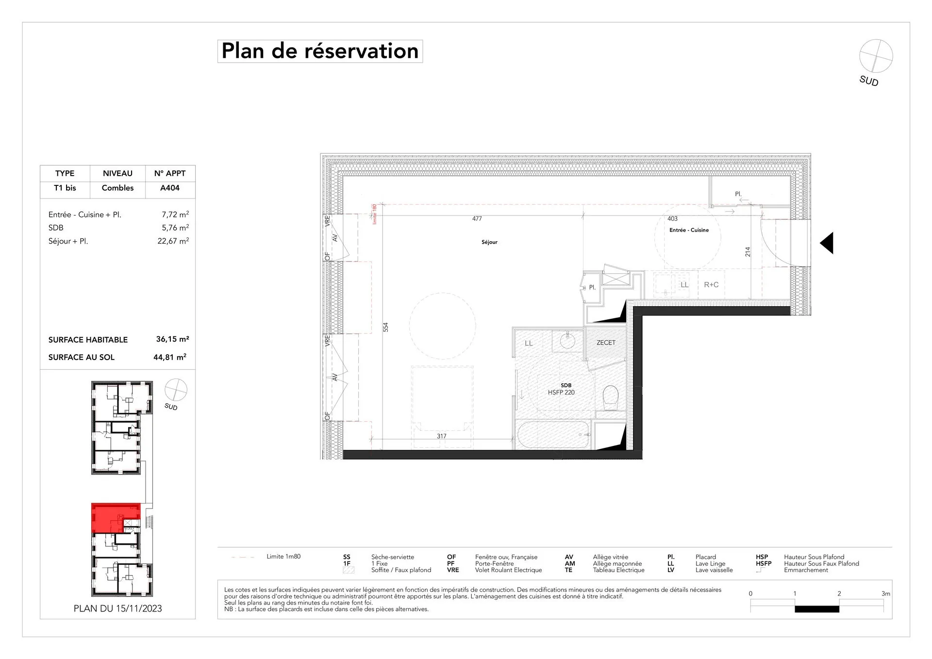 Grand studio neuf de 36,93 m² à vendre à Aix-les-Bains avec parking 