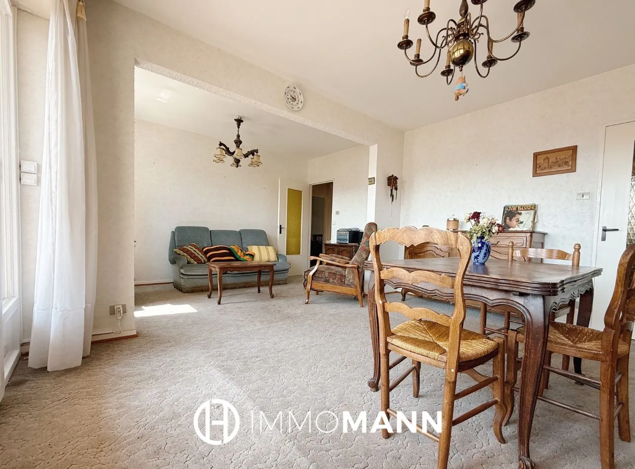 Bel appartement lumineux de 91 m² avec balcon, cave et parking à Hoenheim près de Strasbourg