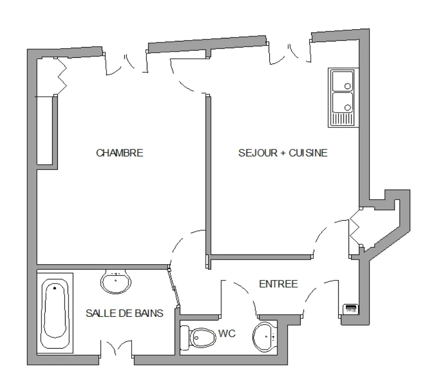 Appartement T2 lumineux de 37,52 m² à Aubervilliers dans le quartier Petite Prusse 