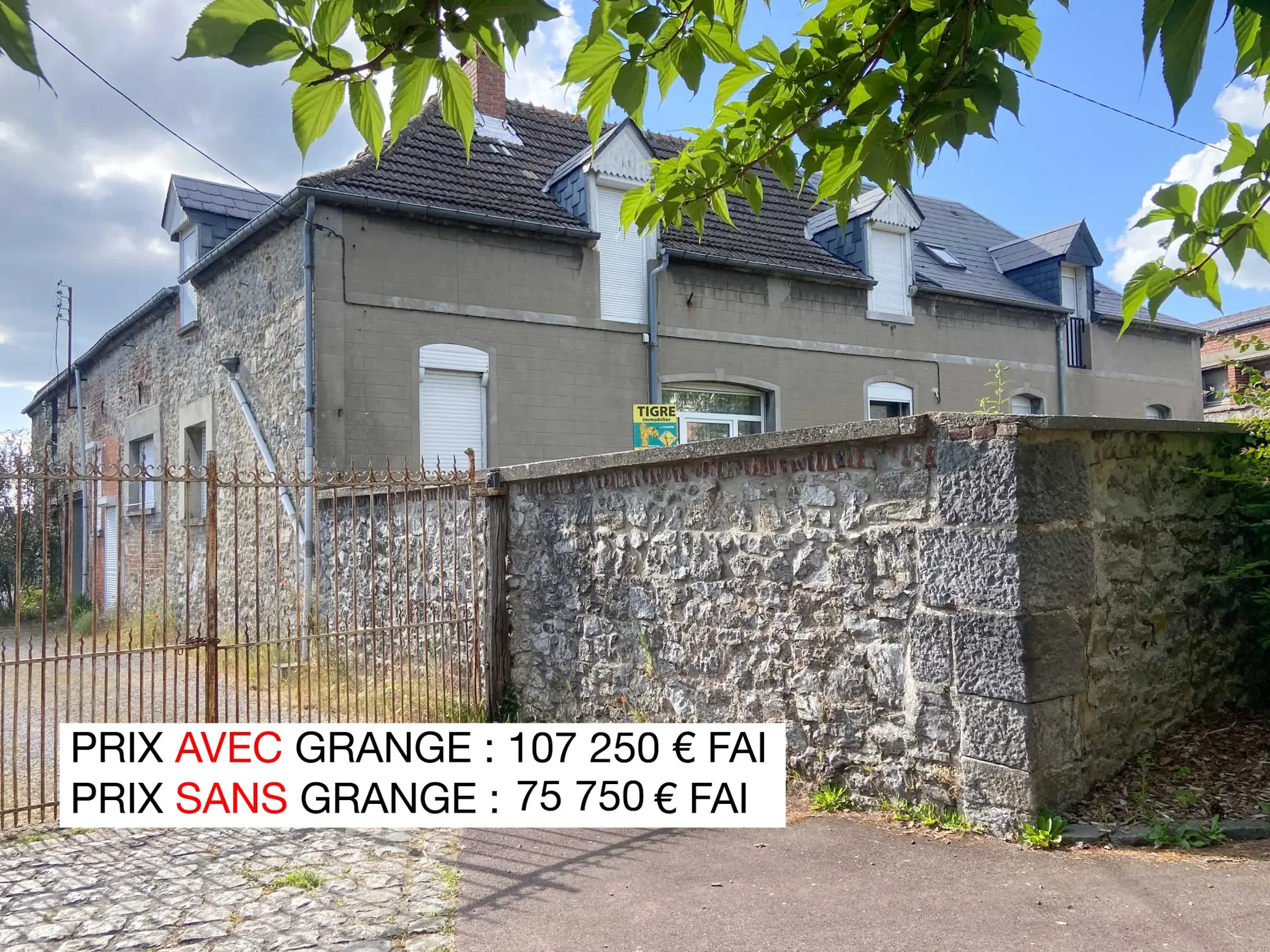 Maison en pierre avec grange et jardin à Jeumont – Idéal artisan ou famille