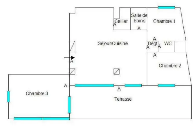 Appartement T4 lumineux avec terrasse à Lamalou les Bains en vente 