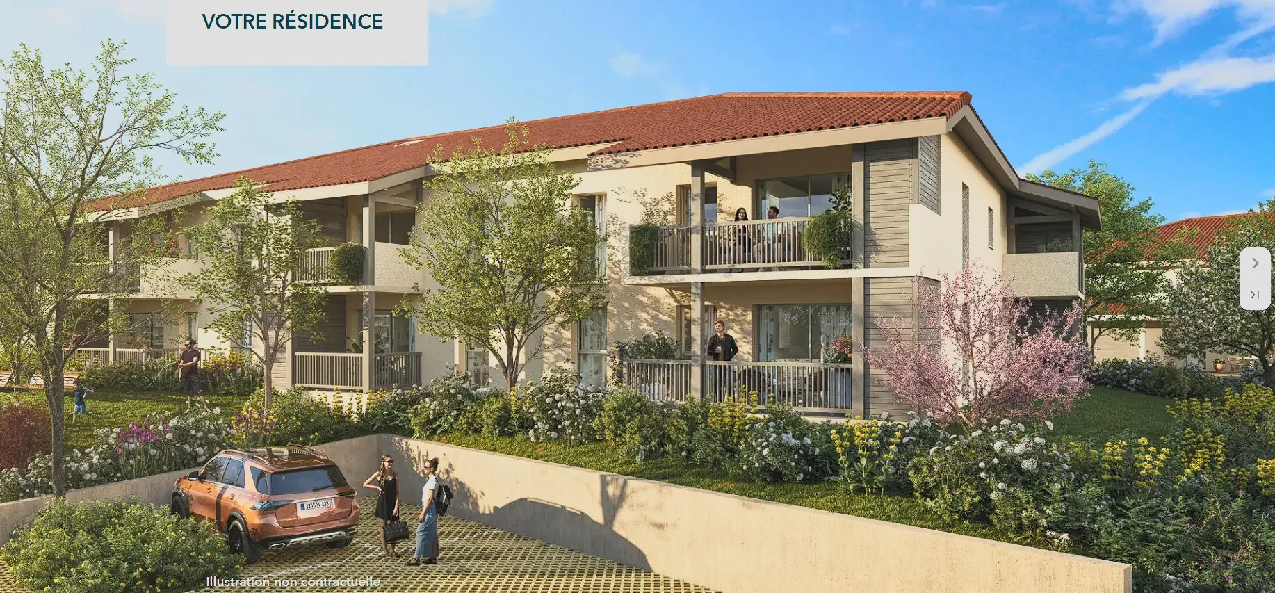 Appartement T3 à Dax avec balcon, jardin et deux parkings - Résidence moderne 2026