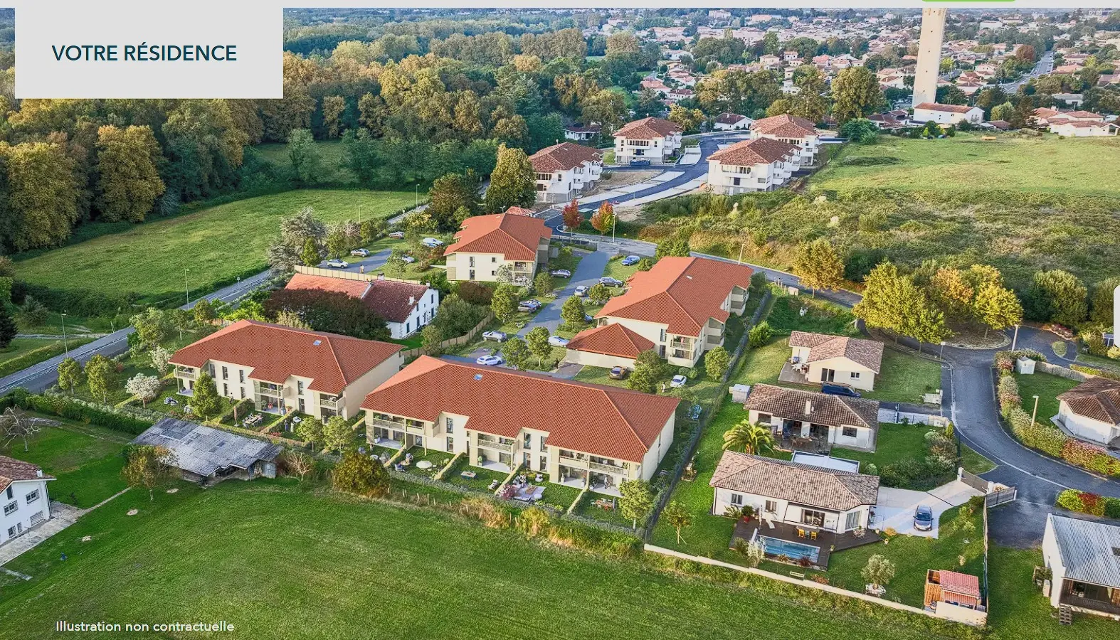 Appartement T3 à Dax avec balcon, jardin et deux parkings - Résidence moderne 2026 
