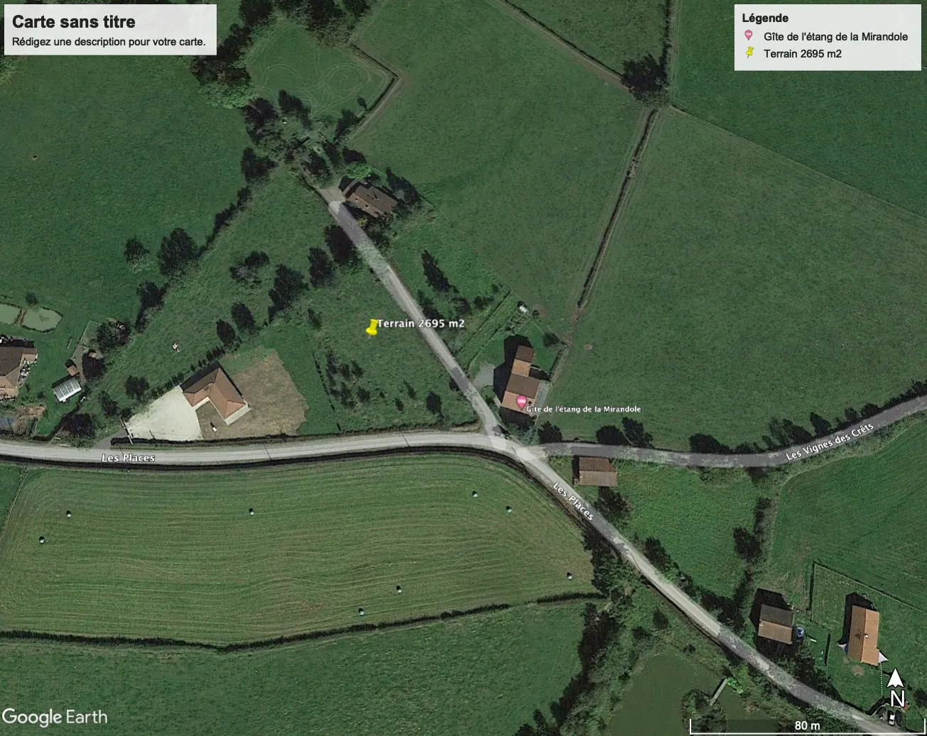 Terrain à bâtir de 2 695 m² avec vue, proche commodités à Saint Bonnet de Cray 