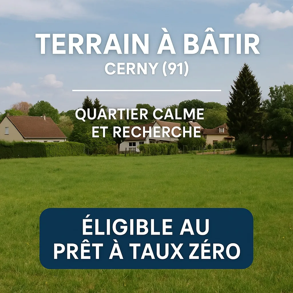 Terrain à bâtir de 165 m² à Cerny (91) dans un environnement résidentiel calme