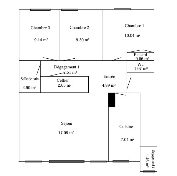 Appartement à vendre à Douai avec 3 chambres, cave et parking, proche gare et centre-ville 