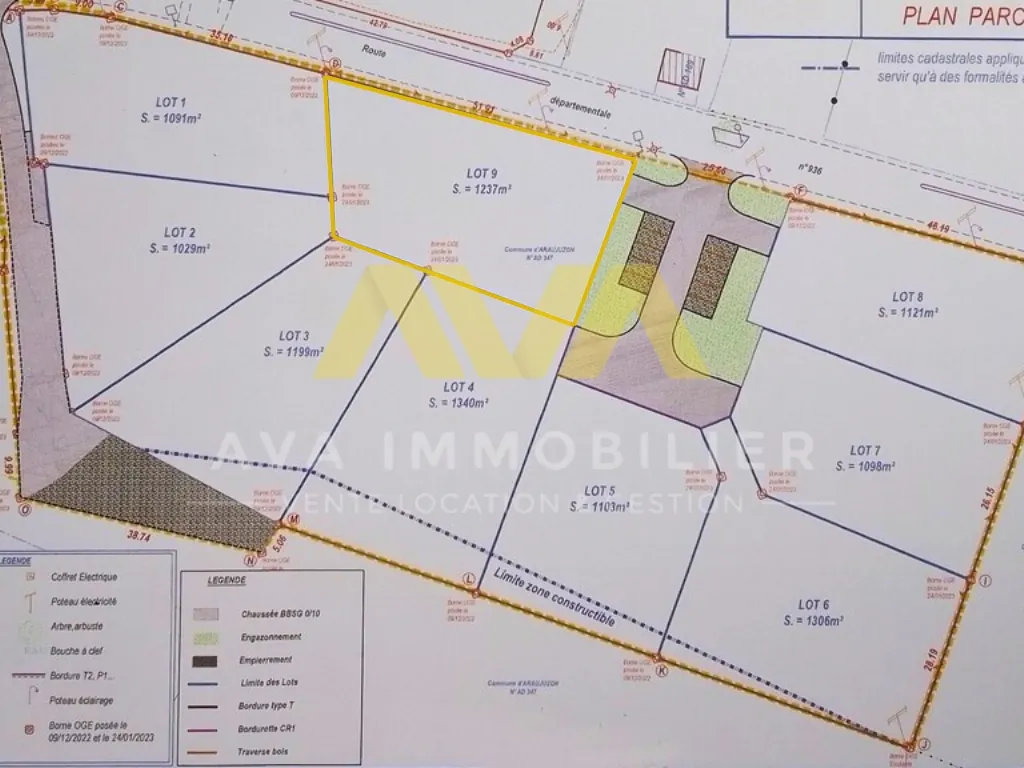 Terrain constructible de 1 237 m² à Arajuzon, proche Navarrenx 