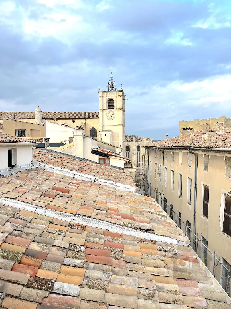Appartement à rénover de 117 m² avec terrasse à L'Isle-sur-la-Sorgue – Vue sur le clocher 
