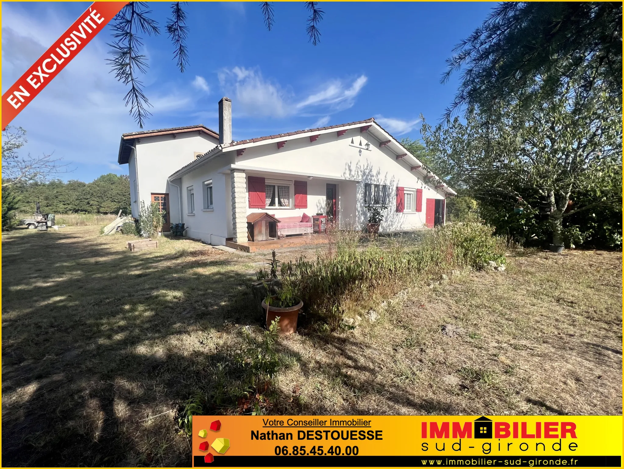 Maison familiale à vendre à Landiras avec grand jardin et garage - véritable opportunité