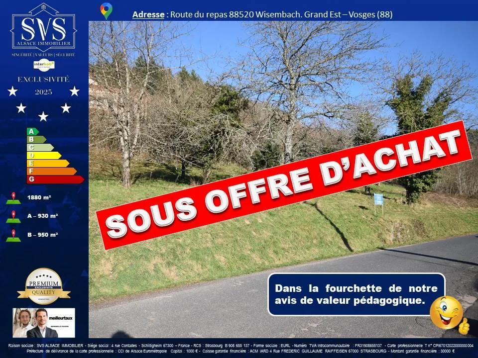 Terrains constructibles de 1880 m² à Wisembach – Opportunité rare en Alsace