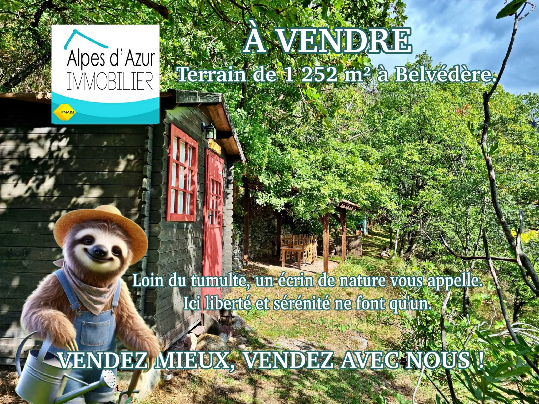 Terrain de 1252 m² avec vue panoramique aux Adrets - Terrain de loisir à vendre 