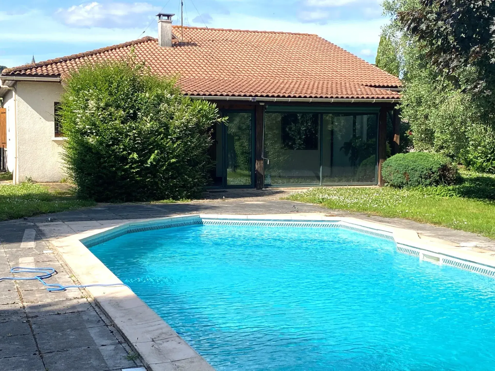 Charmante maison landaise avec piscine à Marmande – 3 chambres, véranda, garage