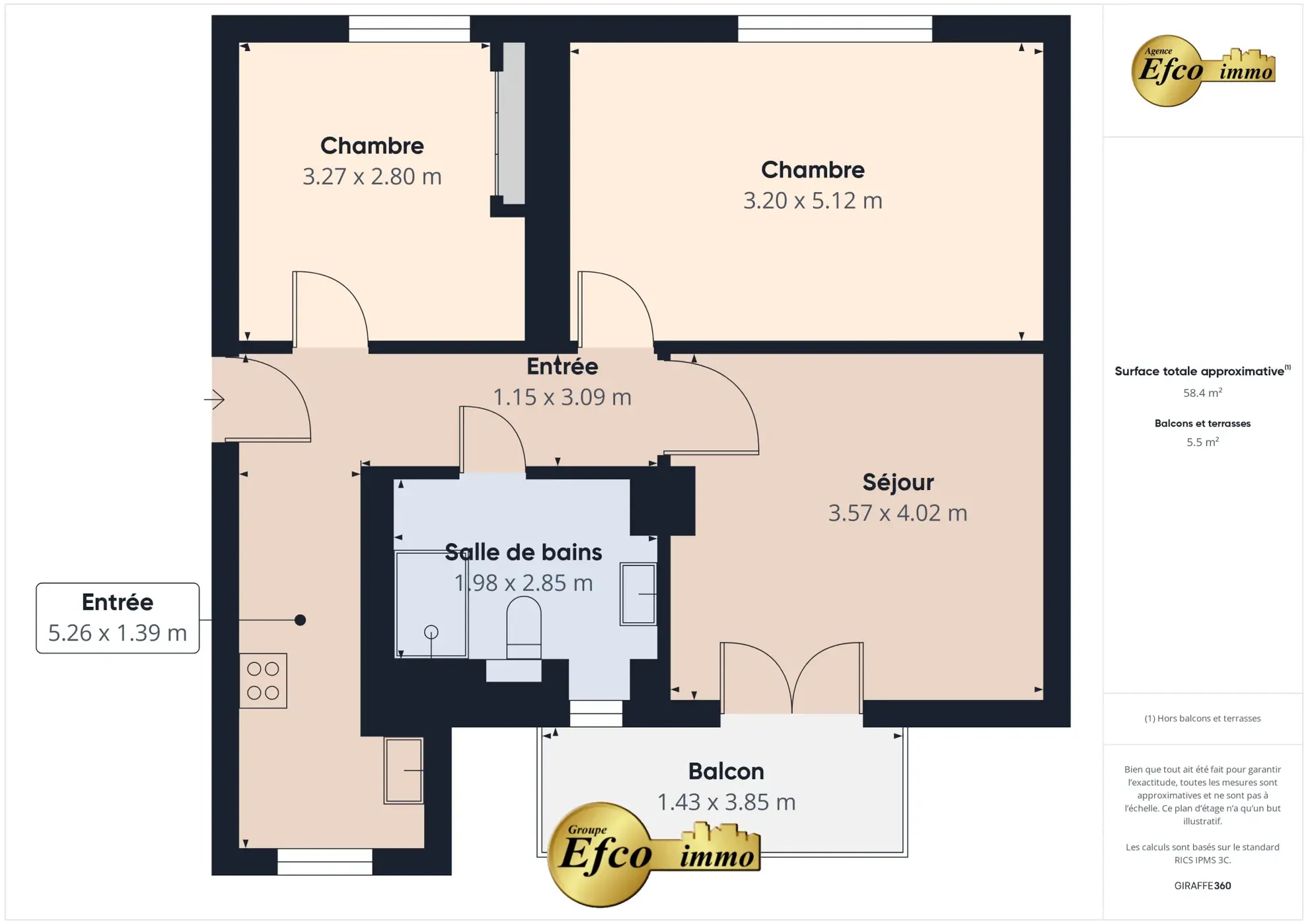 Appartement de 60m² avec garage et cave au centre-ville de Mulhouse 