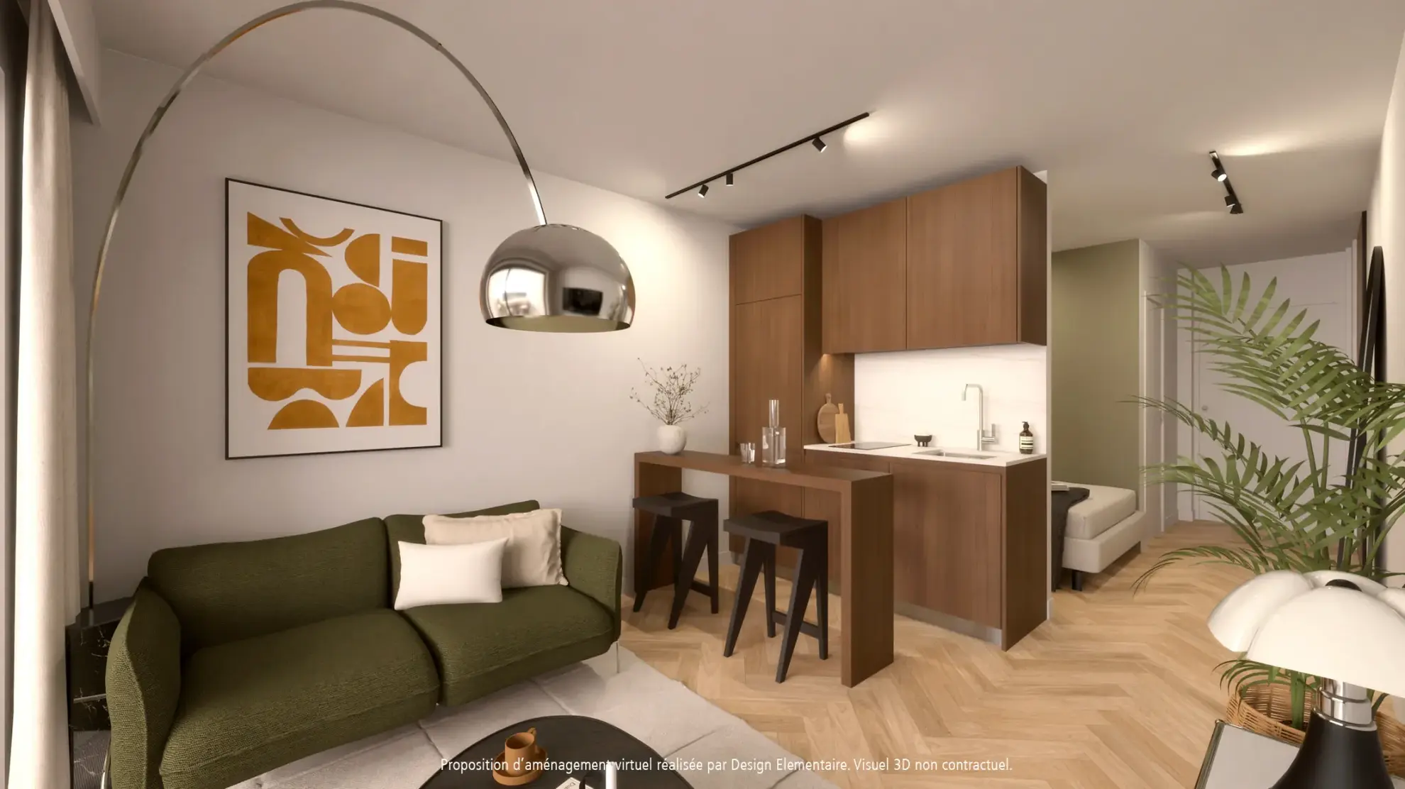 Appartement T1 à rénover de 35 m² avec balcon à Montpellier Antigone 