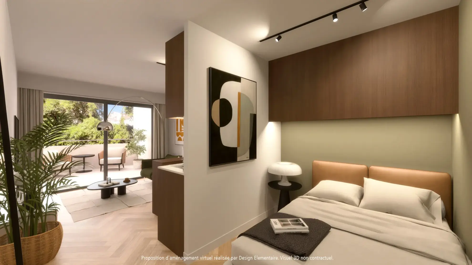 Appartement T1 à rénover de 35 m² avec balcon à Montpellier Antigone 