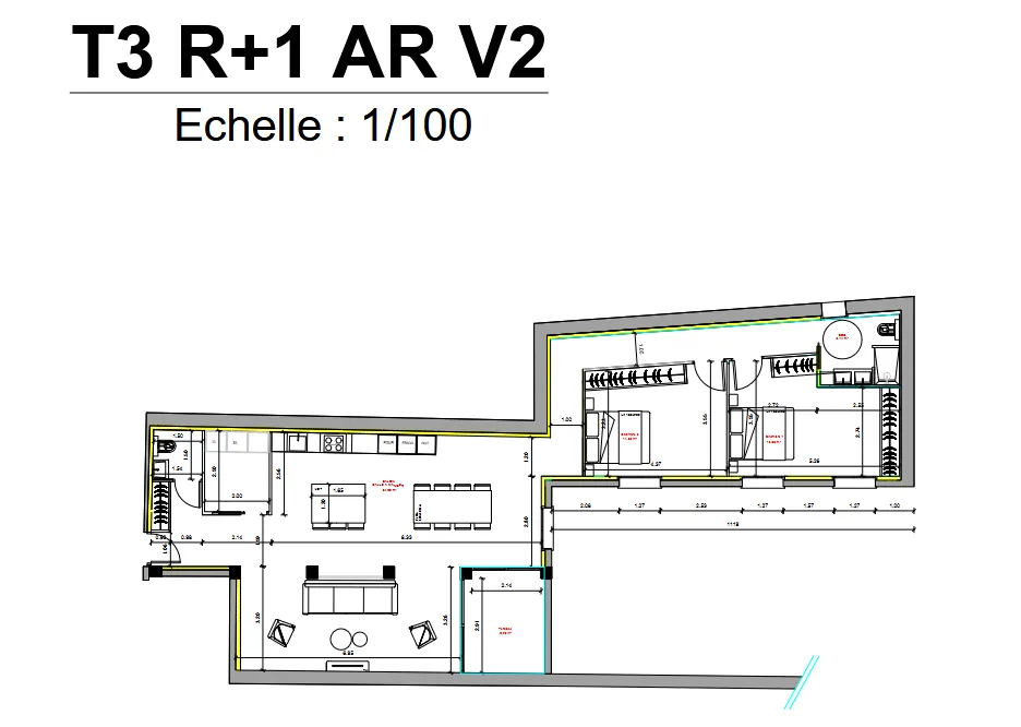 Appartement de standing à Bagnères-de-Bigorre face aux Coustous – Neuf ou à rénover 