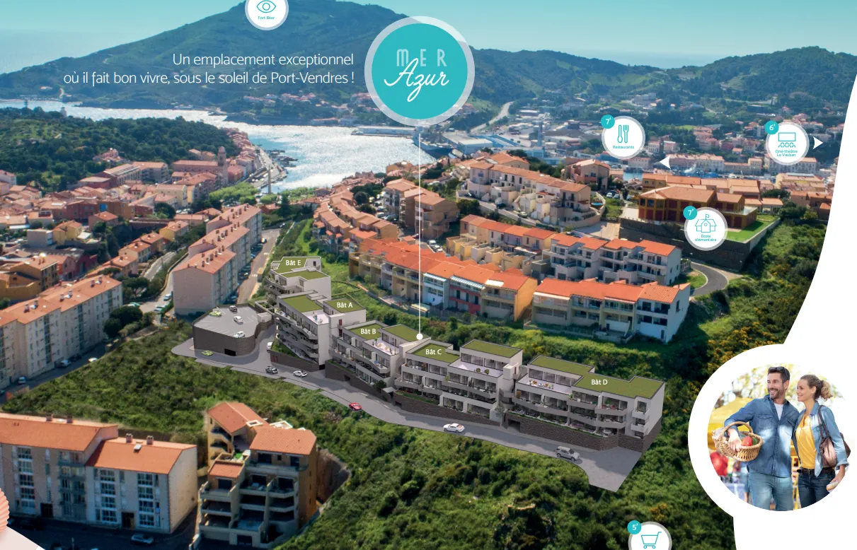 Appartement 2 pièces neuf avec vue mer à Port Vendres