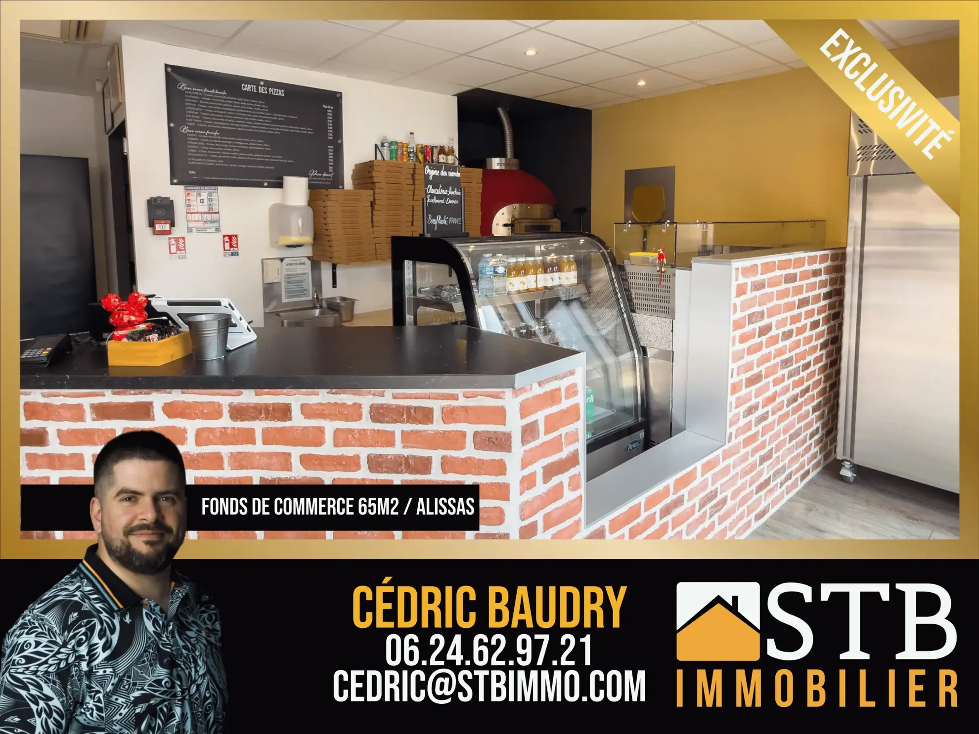 Fonds de commerce de pizzeria à vendre à Alissas avec distributeur automatique et terrasse