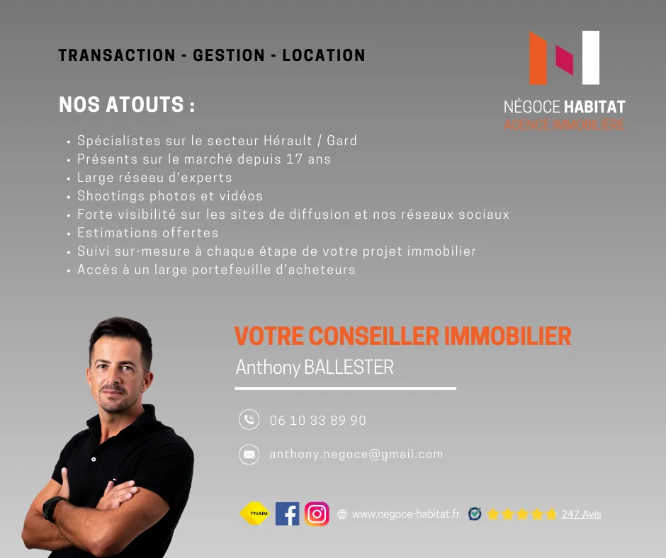 Appartement T1 à vendre à Lunel avec terrasse, proximité gare et commodités 