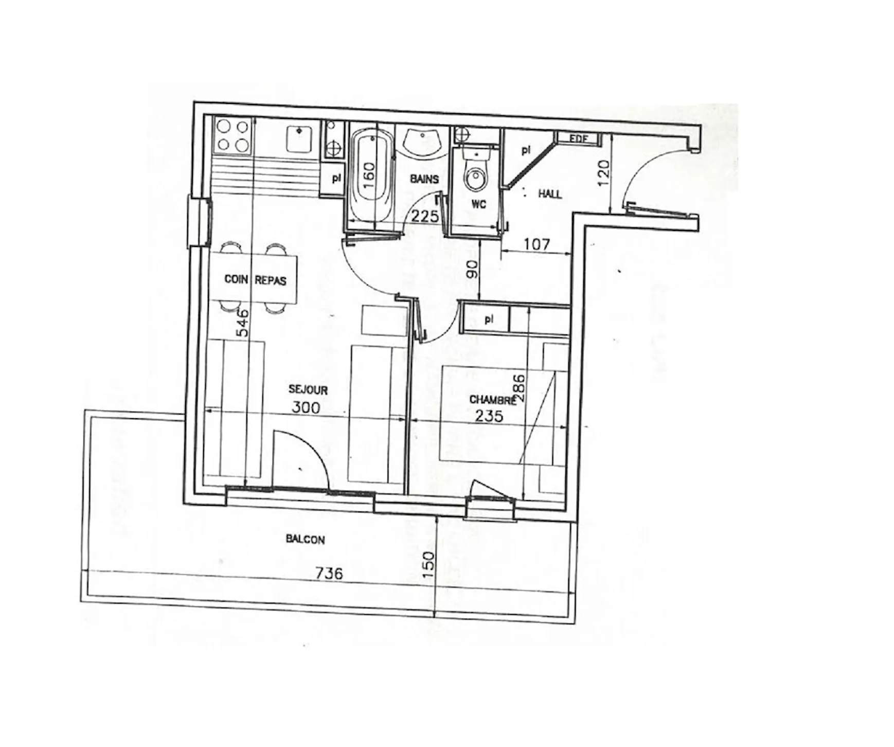 Investissement locatif en bail commercial avec appartement 2 pièces à Valmeinier 