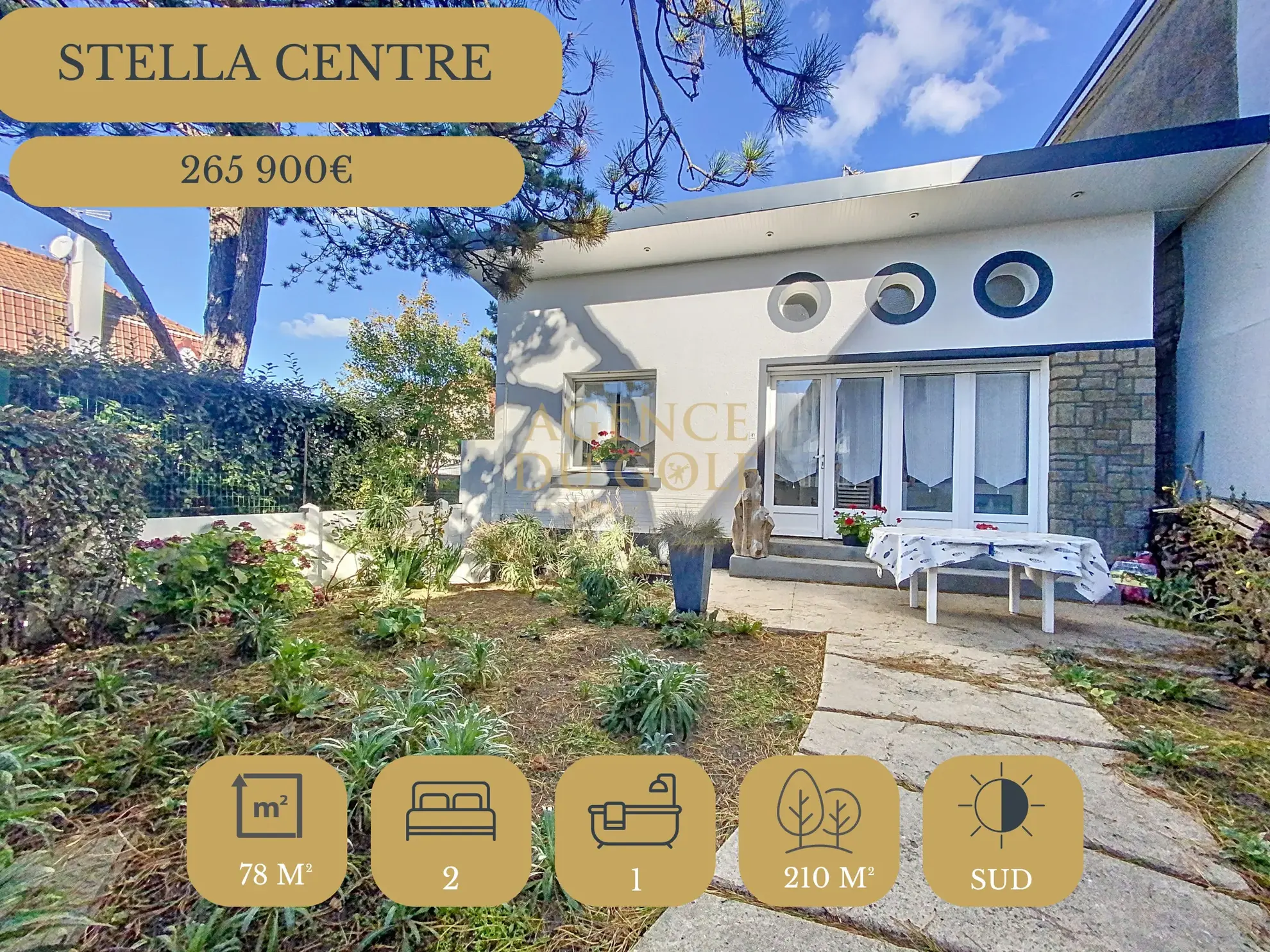 Maison à Stella-Plage avec 2 chambres, jardin et proche centre-ville