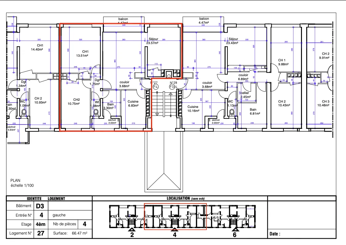 Appartement T3 loué à Mourenx avec rendement de 6,62 % 
