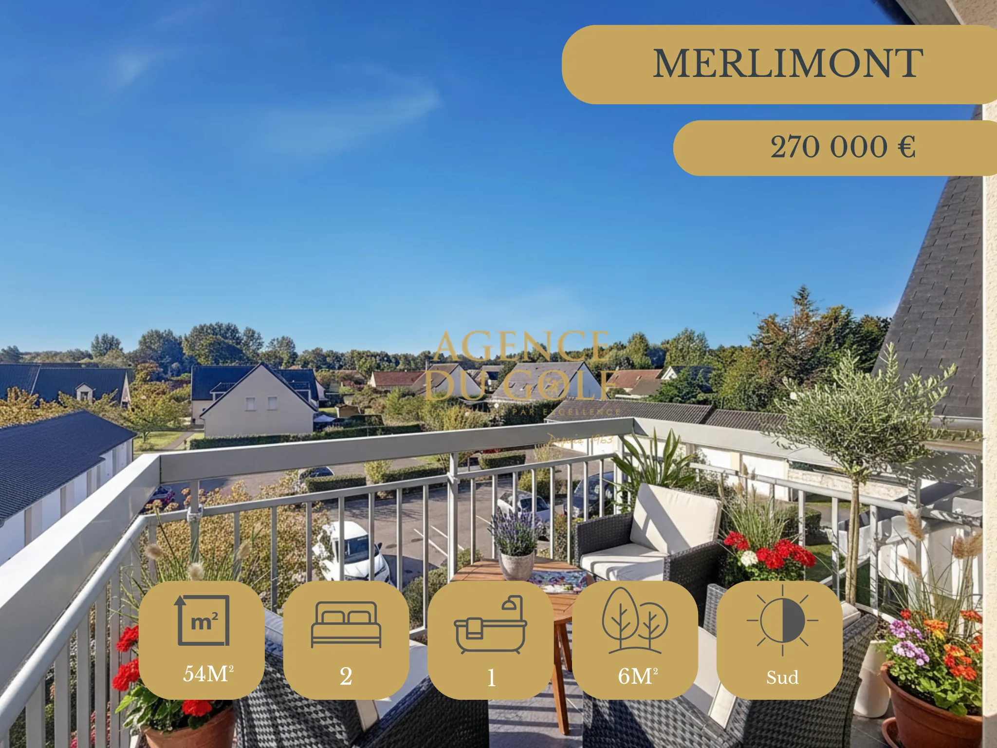 Appartement 3 pièces spacieux avec balcon ensoleillé à Merlimont