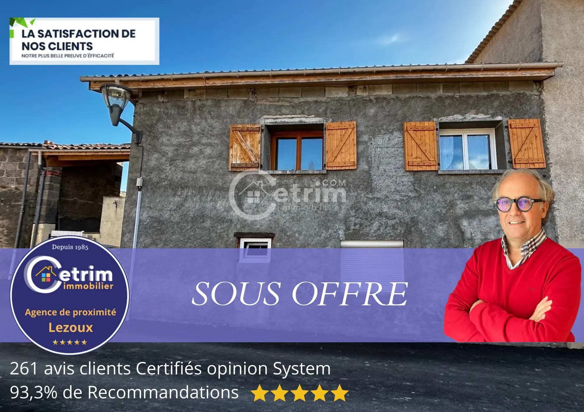 Maison avec jardin à Ravel près de Lezoux – 115 m², 3 chambres, rénovation possible