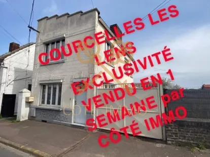 Maison individuelle à Courcelles-lès-Lens – 2 chambres, jardin, garage, secteur recherché