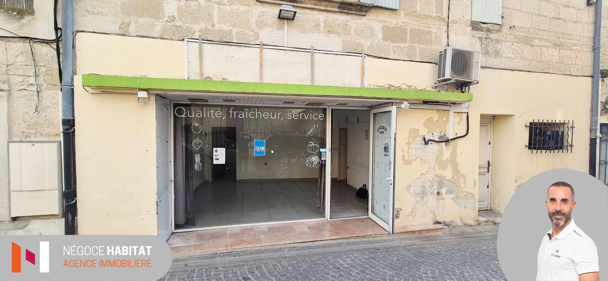 Local commercial de 64,13 m² avec vitrine à Aimargues, proche mairie