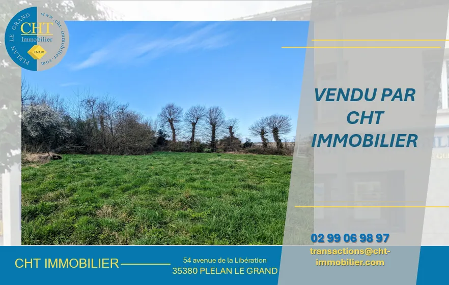 Terrain en zone agricole à Guer de 2135 m² - Non constructible