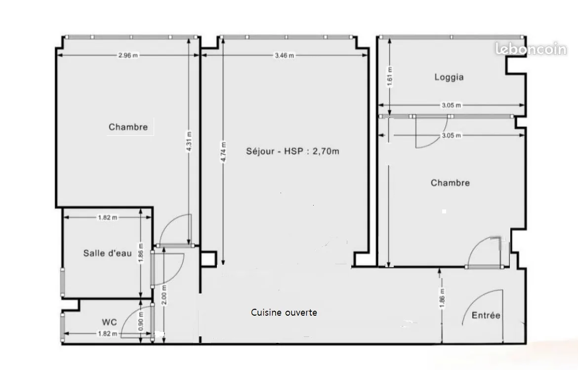 Appartement lumineux de 56 m² avec parking dans le quartier du Point du Jour à Lyon 