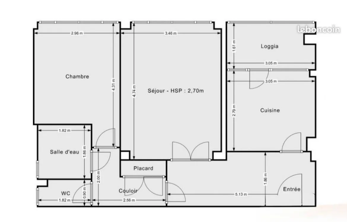 Appartement lumineux de 56 m² avec parking dans le quartier du Point du Jour à Lyon 