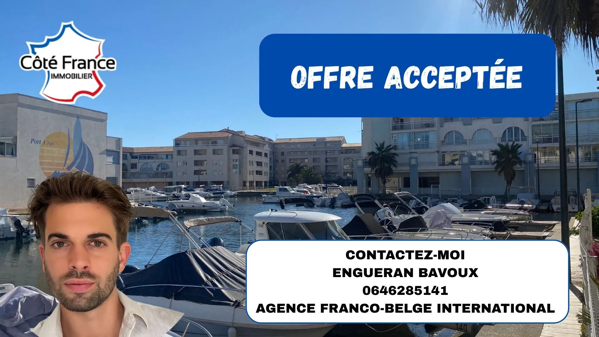 Appartement T3 avec garage et vue marina à Sète 