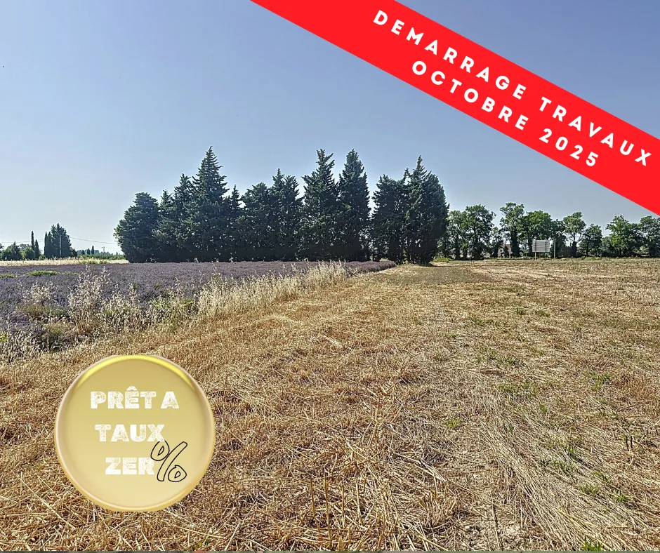 Terrain constructible à Orange avec vue panoramique sur Ventoux et Dentelles - 951 m²