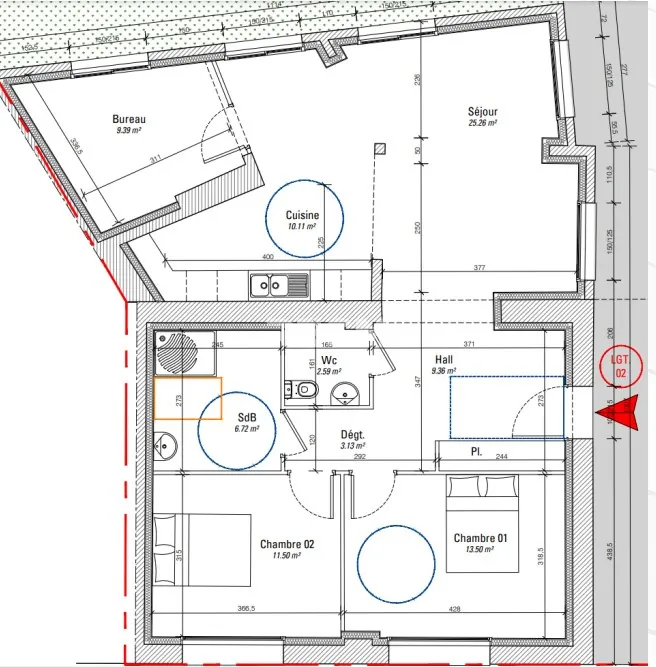 Appartement T4 en rez de jardin à vendre près d'Arras, réhabilitation complète, parking et jardin privé