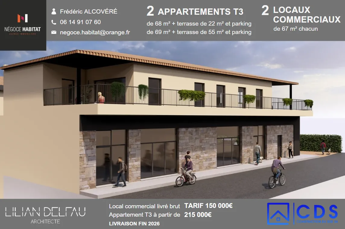Local Commercial Neuf de 68,38 m² à Lauret avec Vitrine - Livraison 2026