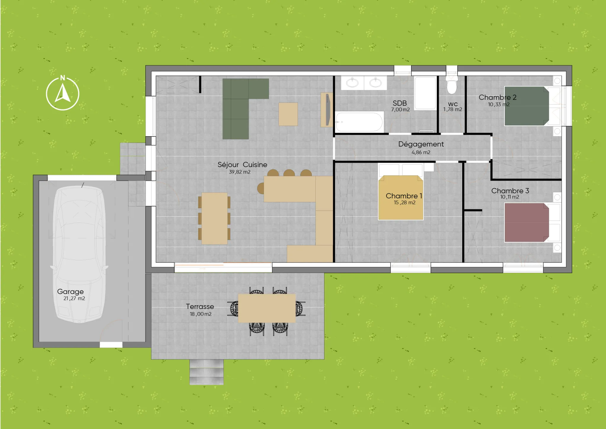 Maison neuve de plain-pied à Camaret-sur-Aigues avec garage et terrasse sud 