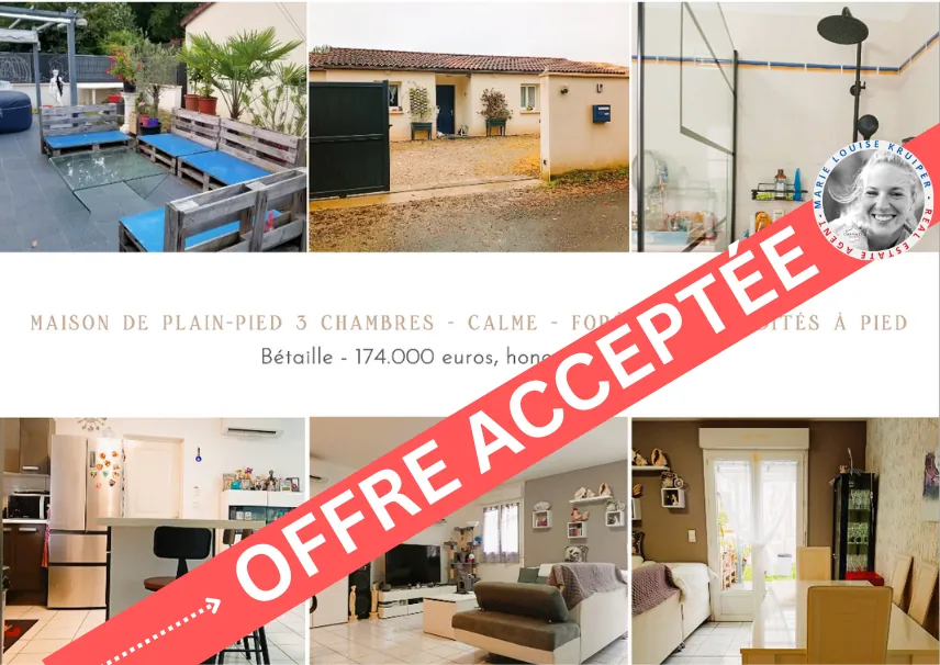 Maison de plain-pied avec 3 chambres, jardin clos, proximité forêt et commodités à pied