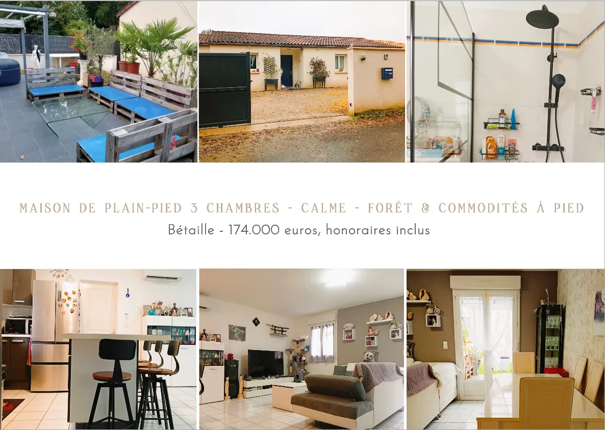 Maison de plain-pied avec 3 chambres, jardin clos et proximité forêt à Bretenoux