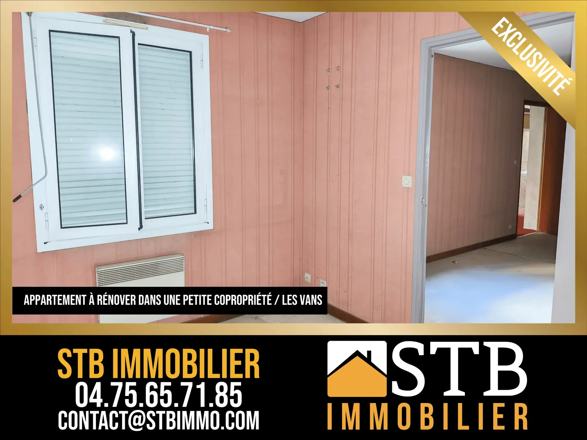 Appartement T3 à rénover de 40m² au cœur des Vans en Ardèche